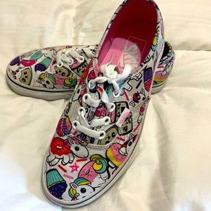 Cartoon unicorn vans. Worn once.